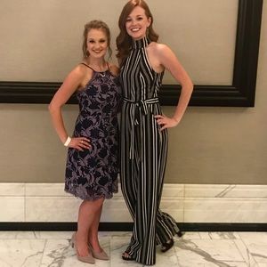 Black striped jumpsuit